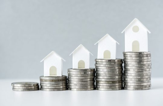 Macro shot of increase in mortgage rate concept